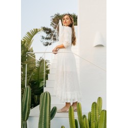 VESTIDO LEORA WHITE EMBROIDERED SABINA MAXI DRESS JAASE 48,75 € -30%