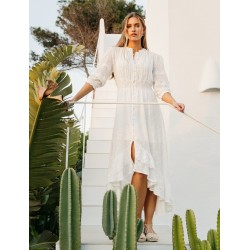 VESTIDO LEORA WHITE EMBROIDERED SABINA MAXI DRESS JAASE
