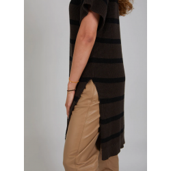 Seawool knit with V-neck and stripes COSTER COPENHAGEN