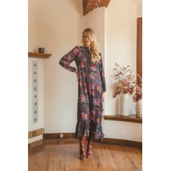 BLACK LOTUS PRINT KENSEY DRESS JAASE