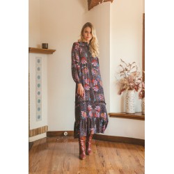 BLACK LOTUS PRINT KENSEY DRESS JAASE