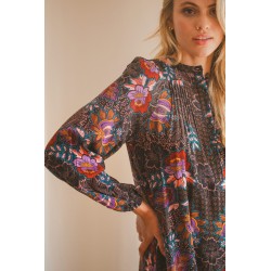 BLACK LOTUS PRINT KENSEY DRESS JAASE