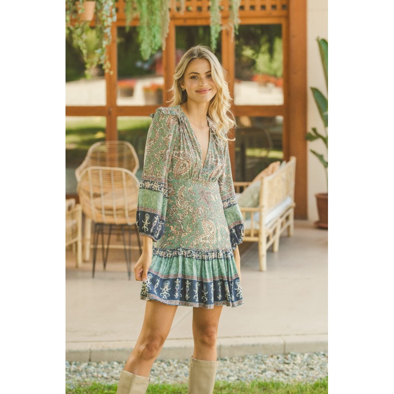 OLIVINE PRINT ALEXIS DRESS JAASE