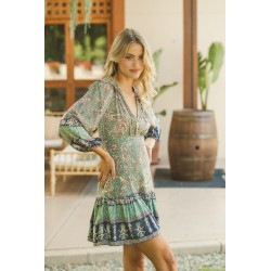 OLIVINE PRINT ALEXIS DRESS JAASE