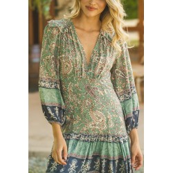 OLIVINE PRINT ALEXIS DRESS JAASE