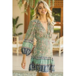 OLIVINE PRINT ALEXIS DRESS JAASE