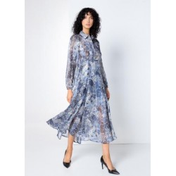 VESTIDO MIDI FLUIDO ESTAMPADO FLORAL VICTORIO & LUCCHINO