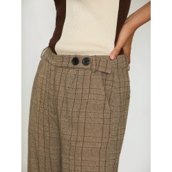 Pantalón ancho tejido lino y algodón bordado SKATÏE