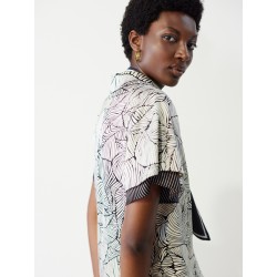 Blusa estampada satinada manga doble SKATÏE