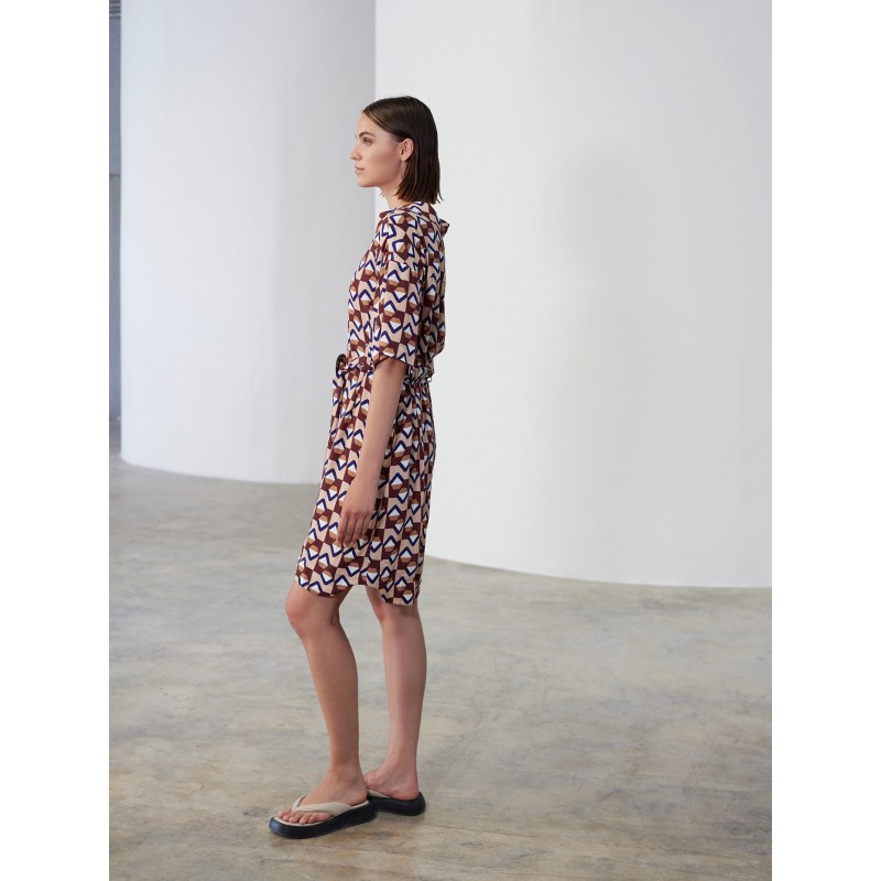 Vestido camisero corto estampado geometrico SKATÏE