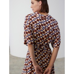 Vestido camisero corto estampado geometrico SKATÏE