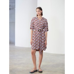 Vestido camisero corto estampado geometrico SKATÏE