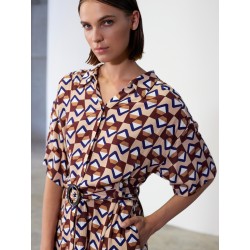 Vestido camisero corto estampado geometrico SKATÏE