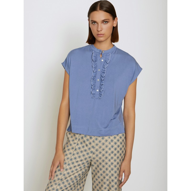 Camiseta modal cuello mao con volante SKATÏE