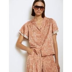 Blusa estampada satinada manga doble SKATÏE