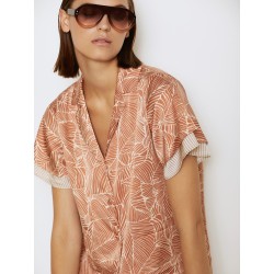 Blusa estampada satinada manga doble SKATÏE