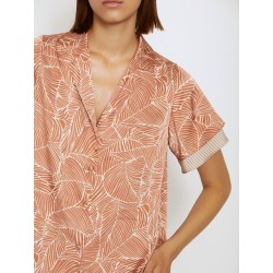 Blusa estampada satinada manga doble SKATÏE