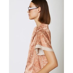 Blusa estampada satinada manga doble SKATÏE