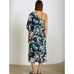 Vestido asimétrico estampado abstracto SKATÏE