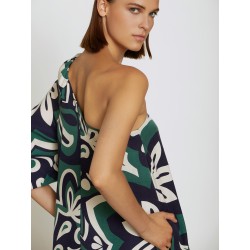 Vestido asimétrico estampado abstracto SKATÏE