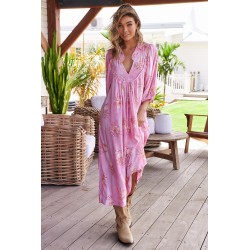 SEASHELLS PRINT BOHEME MIDI DRESS JAASE