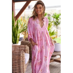 SEASHELLS PRINT BOHEME MIDI DRESS JAASE