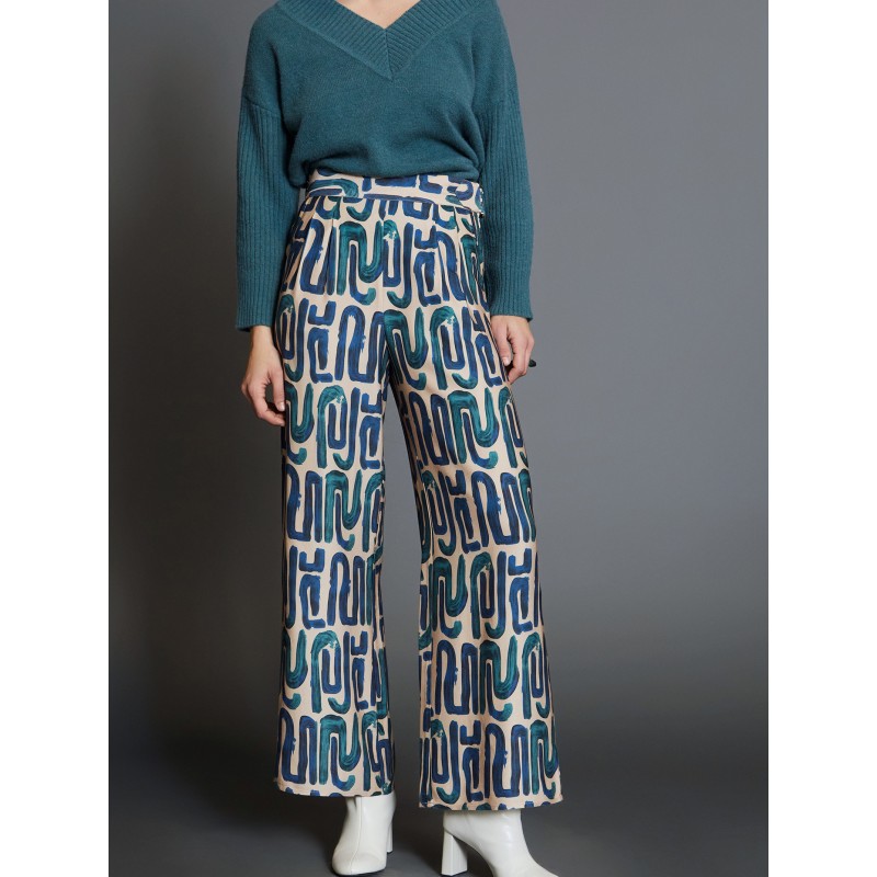 Pantalón palazzo estampado SKATÏE 43,75 € -50%