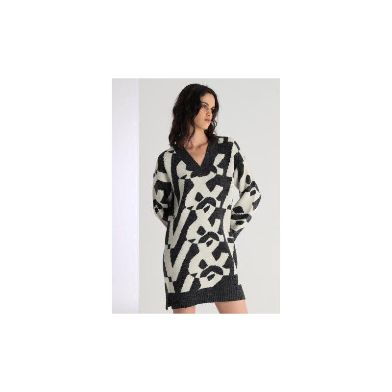 Vestido Corto Jacquard Logo VICTORIO & LUCCHINO