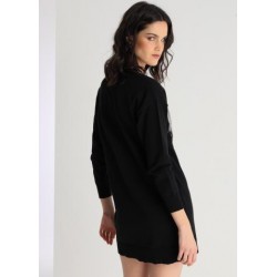 Vestido Corto De Punto Cuello Pico Strass VICTORIO & LUCCHINO