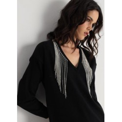 Vestido Corto De Punto Cuello Pico Strass VICTORIO & LUCCHINO 39,98 € -50%