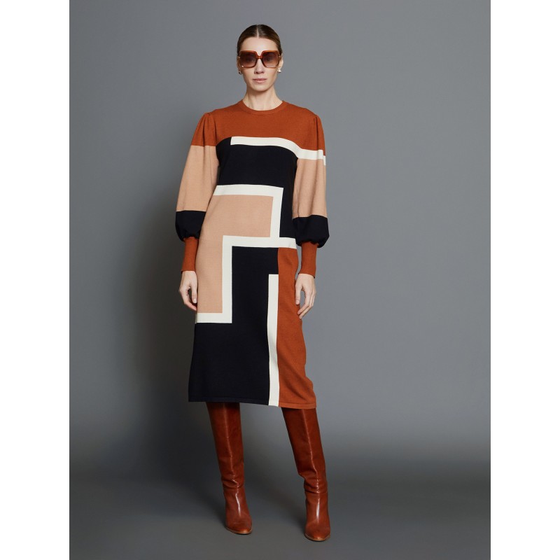 Vestido intarsia block color SKATÏE