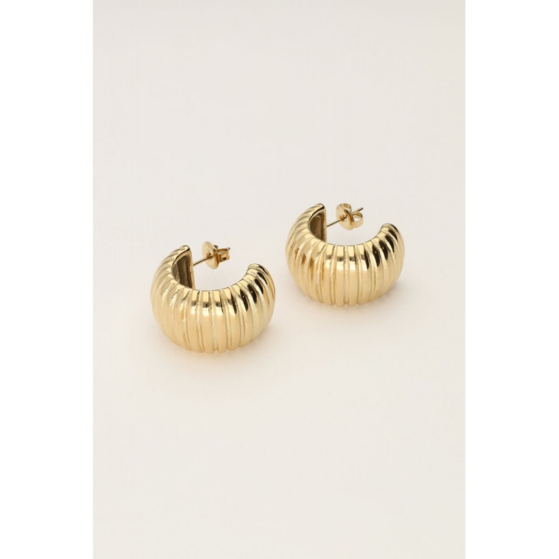 Pendientes de aro con textura acanalada MY JEWELLERY