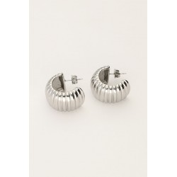 Pendientes de aro con textura acanalada MY JEWELLERY