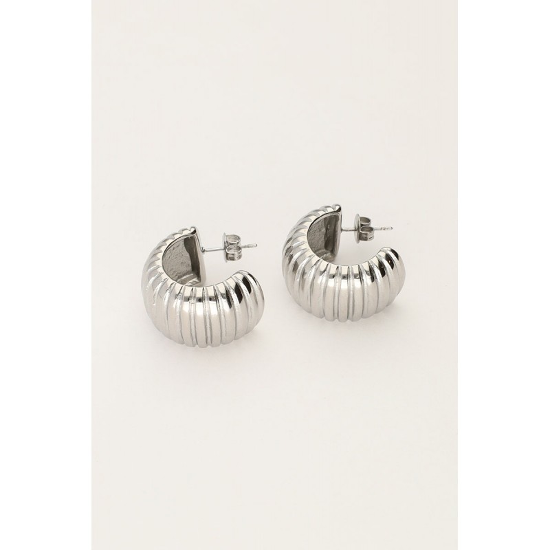 Pendientes de aro con textura acanalada MY JEWELLERY