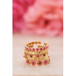 Anillo vintage con pequeñas flores rosas y rojas MY JEWELLERY 15,99 €