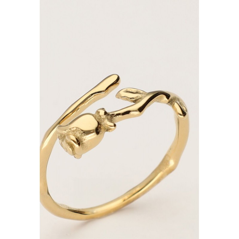 Anillo vintage con rosa MY JEWELLERY