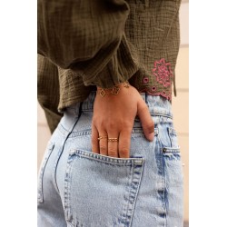 Anillo vintage con rosa MY JEWELLERY