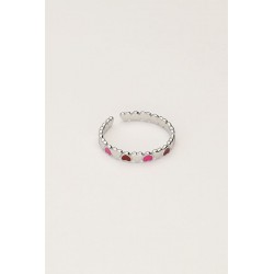 Anillo vintage con corazones rosas y rojos MY JEWELLERY