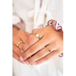 Anillo vintage con rosa de colores MY JEWELLERY