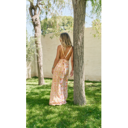 CRYSTAL PRINT TULA TIE FRONT MAXI JAASE