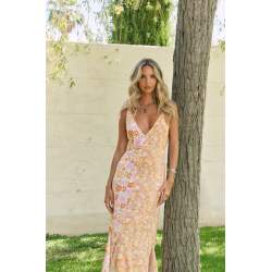 CRYSTAL PRINT TULA TIE FRONT MAXI JAASE