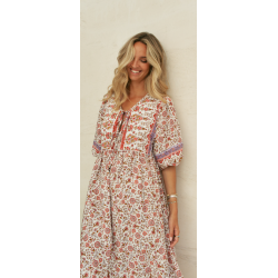 LOVE LETTERS PRINT PENNY MIDI DRESS JAASE