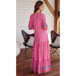 RASPBERRY ROMANCE PRINT TESSA MAXI JAASE