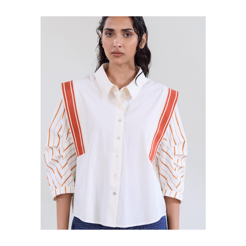 Camisa combinada rayas y liso SKATÏE 39,00 € -40%