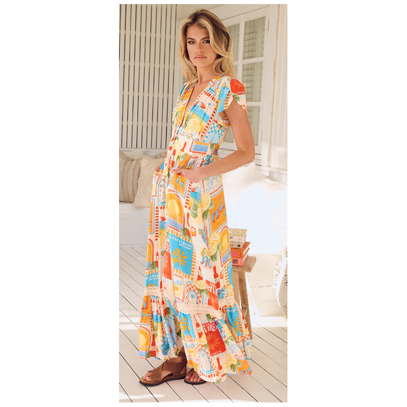 SUN LOUNGER PRINT TABITHA MAXI DRESS JAASE