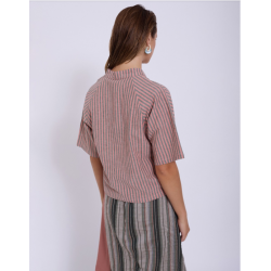Camisa rayas cuello mao SKATÏE