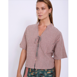 Camisa rayas cuello mao SKATÏE