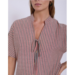 Camisa rayas cuello mao SKATÏE