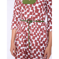 Vestido largo algodón cuadrados SKATÏE