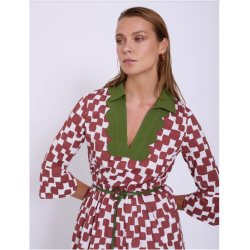 Vestido largo algodón cuadrados SKATÏE